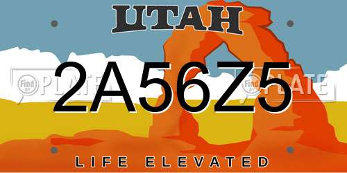 2A56Z5 Utah License Plate