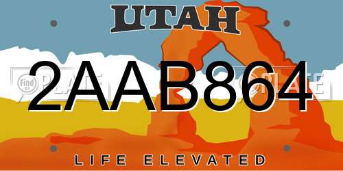 2AAB864 Utah License Plate
