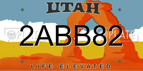 2ABB82 Utah License Plate