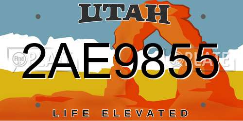 2AE9855 Utah License Plate