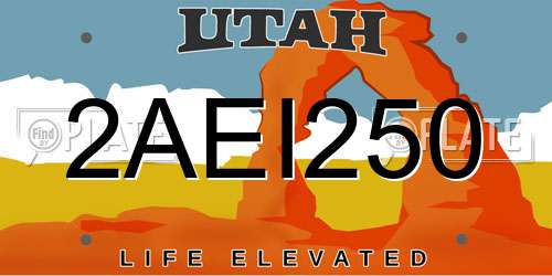 2AEI250 Utah License Plate