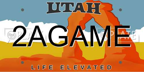 2AGAME Utah License Plate