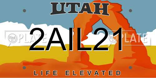 2AIL21 Utah License Plate