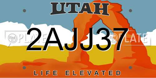 2AJJ37 Utah License Plate