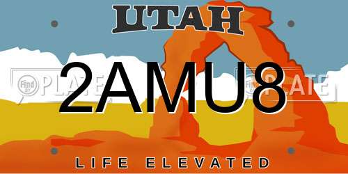 2AMU8 Utah License Plate