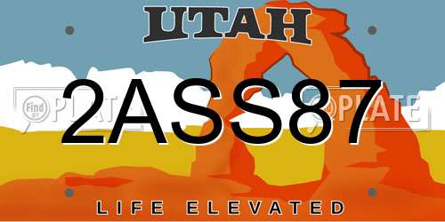 2ASS87 Utah License Plate