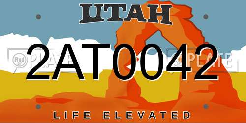 2AT0042 Utah License Plate