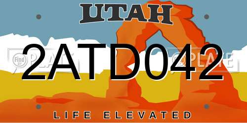2ATD042 Utah License Plate