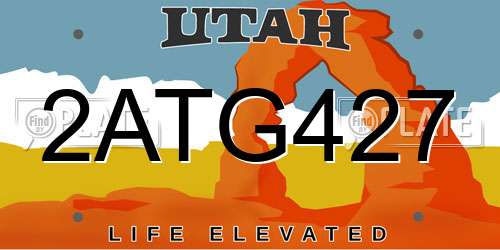 2ATG427 Utah License Plate
