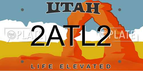 2ATL2 Utah License Plate