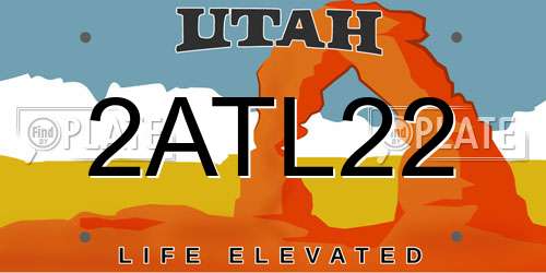 2ATL22 Utah License Plate