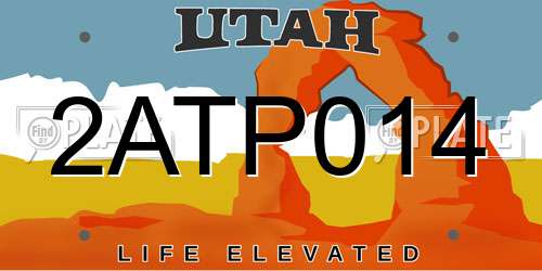 2ATP014 Utah License Plate