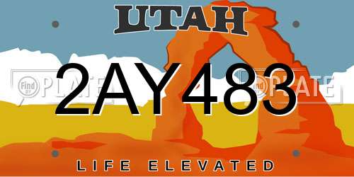 2AY483 Utah License Plate