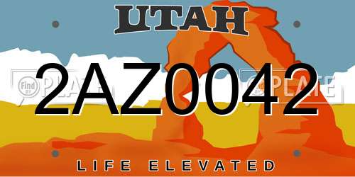 2AZ0042 Utah License Plate