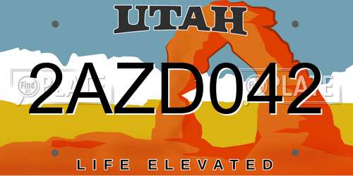 2AZD042 Utah License Plate