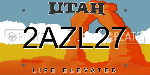 2AZL27 Utah License Plate