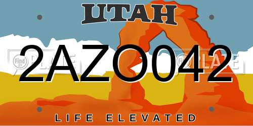 2AZO042 Utah License Plate