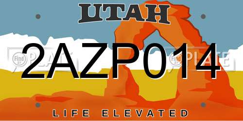 2AZP014 Utah License Plate