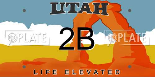 2B Utah License Plate