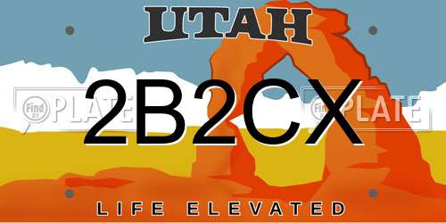 2B2CX Utah License Plate