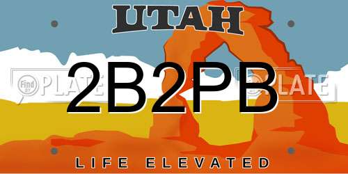 2B2PB Utah License Plate
