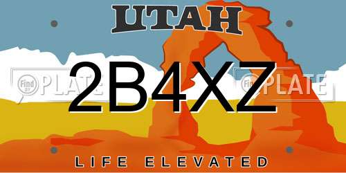 2B4XZ Utah License Plate