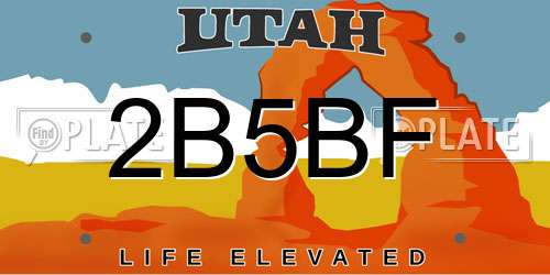 2B5BF Utah License Plate