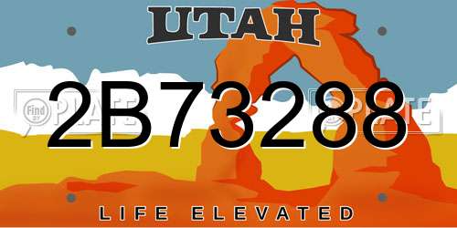 2B73288 Utah License Plate