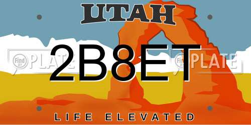 2B8ET Utah License Plate