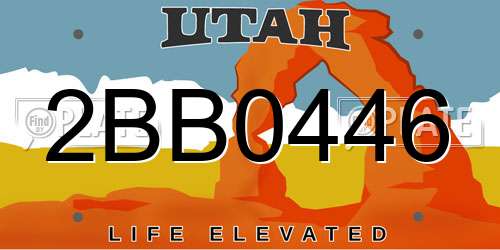 2BB0446 Utah License Plate