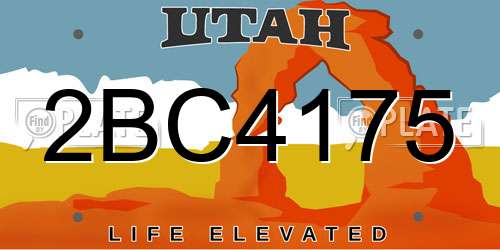 2BC4175 Utah License Plate