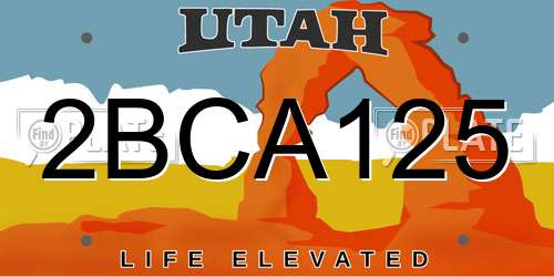 2BCA125 Utah License Plate
