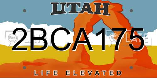 2BCA175 Utah License Plate