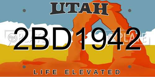 2BD1942 Utah License Plate