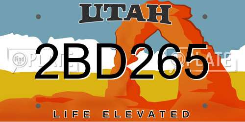 2BD265 Utah License Plate
