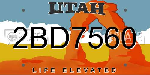2BD7560 Utah License Plate