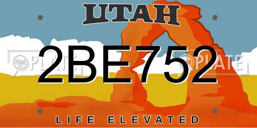 2BE752 Utah License Plate