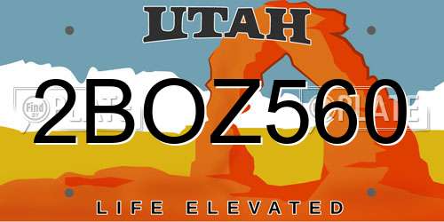 2BOZ560 Utah License Plate