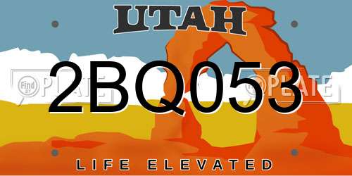 2BQ053 Utah License Plate
