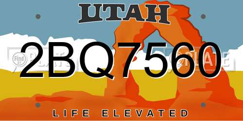2BQ7560 Utah License Plate