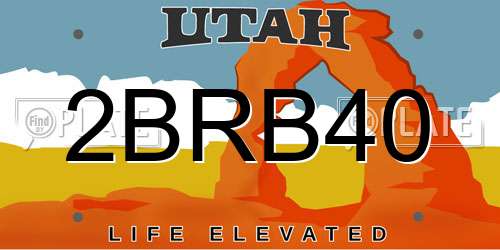2BRB40 Utah License Plate