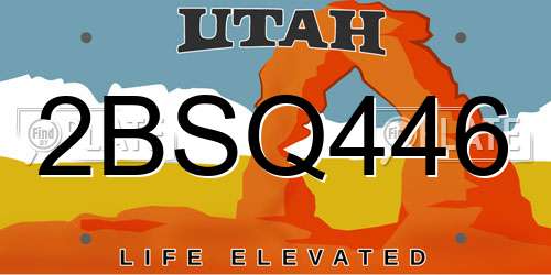 2BSQ446 Utah License Plate