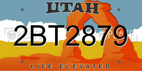 2BT2879 Utah License Plate