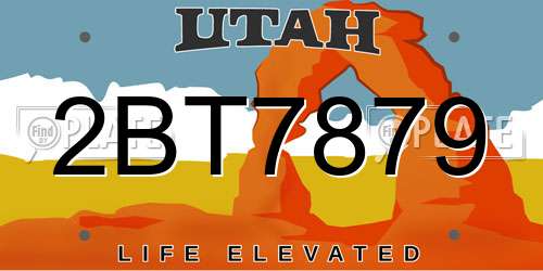 2BT7879 Utah License Plate