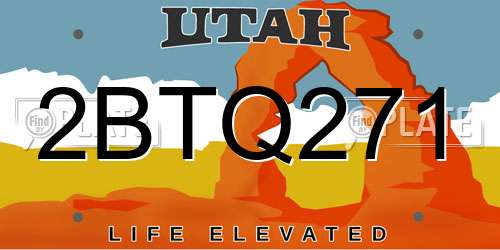 2BTQ271 Utah License Plate