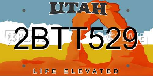 2BTT529 Utah License Plate