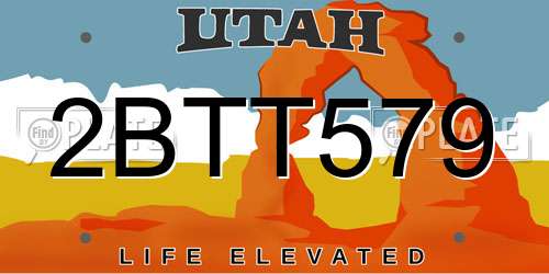 2BTT579 Utah License Plate