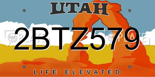 2BTZ579 Utah License Plate