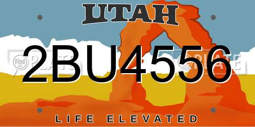 2BU4556 Utah License Plate