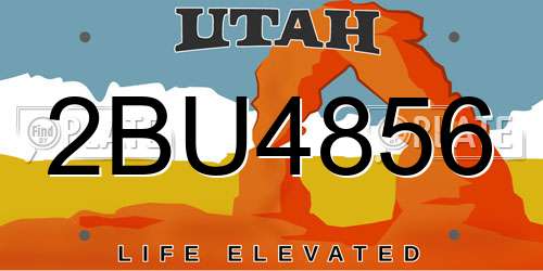2BU4856 Utah License Plate